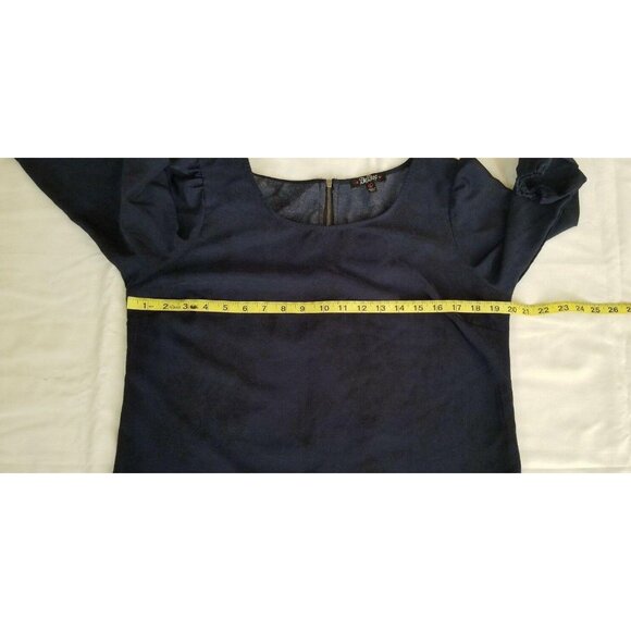 Bebop Women's Navy Blue/Multicolor 3/4 Sleeve Paisley Print Shift Dress Sz Large - Picture 10 of 14